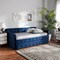 Baxton Studio Jona Blue Velvet and Button Tufted Twin Size Daybed with Trundle 169-10844 - alternate 9